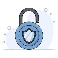 Data Protection Concept, active lock security, Data Security. vector