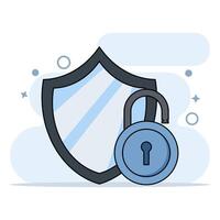 Data Protection Concept, active lock security, Data Security. vector