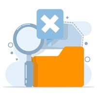 Concept no result data, document or file not found concept. File management administration, data archiving, modern graphic elements for landing page, ui, infographics, icons, etc, flat . vector