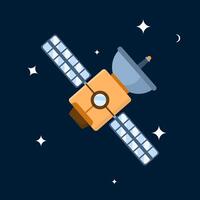 Satellite Concept in Space. space objects, satellites circling the earth, asteroid technology. natural science, space science, communication satellite abstract metaphor. Science Technology Icon. vector