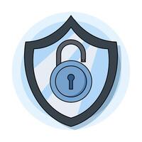 Data Protection Concept, active lock security, Data Security. vector
