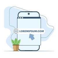 Concept of link button, website name, URL or address on your device screen, navigation bar. address and navigation bar, browser app icon, www http online search, modern elements, infographics. vector