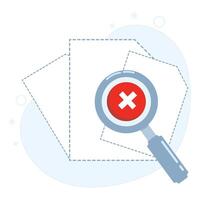 Concept no result data, document or file not found concept. File management administration, data archiving, modern graphic elements for landing page, ui, infographics, icons, etc, flat . vector