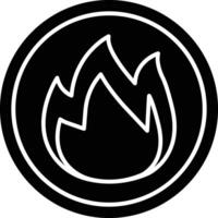 Flame Glyph Icon Design vector