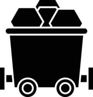 Mining Cart Glyph Icon Design vector