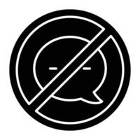 No Message Line Icon vector