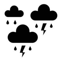 Thunder strom Line Icon vector