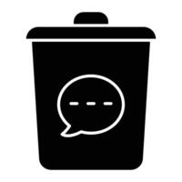 Delete Message Line Icon vector