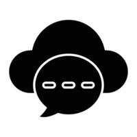 Cloud Messaging Line Icon vector