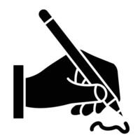 Writing Glyph Icon Design vector