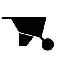 Wheelbarrow Glyph Icon Design vector