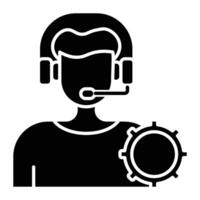 Support Glyph Icon Design vector