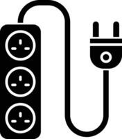 Extension Cord Glyph Icon Design vector