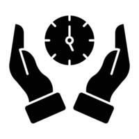 Time Save Glyph Icon Design vector