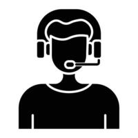 Call Center Glyph Icon Design vector