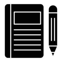 Notebook Glyph Icon Design vector