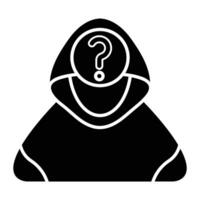 Anonymous Glyph Icon Design vector