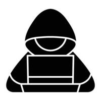 Hacking Glyph Icon Design vector