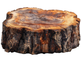 vecchio legna mozzicone su trasparente sfondo png