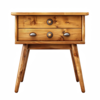 Wooden nightstand, Wooden desk and drawer on transparent background png