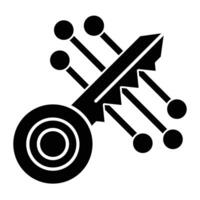 Digital Key Glyph Icon Design vector