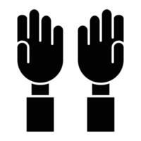 Hand Up Glyph Icon Design vector