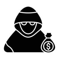 Theft Glyph Icon Design vector