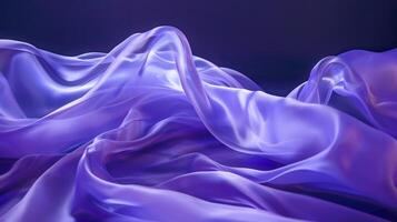 Beauty textile silk blue backdrop. Delicate moving of luxurious, glowing satin fabric, with soft, flowing waves creating sense of gentle movement and elegance. Concept of high-end fashion photo