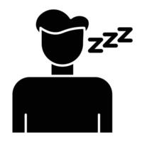 Lazy Glyph Icon Design vector