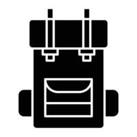 Backpack Glyph Icon Design vector