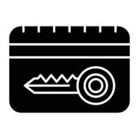 Card Key Line Icon vector
