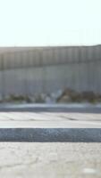 Empty beach car park spaces covered in asphalt. video
