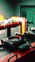 cryptocurrency mining farm using computer graphic cards video