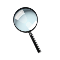 Magnifying Glass with Black Handle on Isolated Background. Professional Magnifier Tool. png