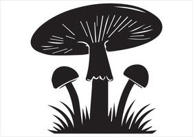 Greaser mushrooms silhouette with rich details and many styles vector