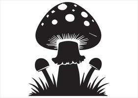 Greaser mushrooms silhouette with rich details and many styles vector
