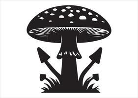 Greaser mushrooms silhouette with rich details and many styles vector