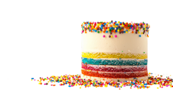 Rainbow layered cake with a smooth on the transparent background, Format png