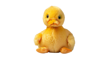 Realistic duck plush toy, embroidered eyes on the transparent background, Format png