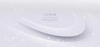 Luxury grey and white curved lines background and lighting effect sparkle. You can use for ad, poster, template, business presentation. vector