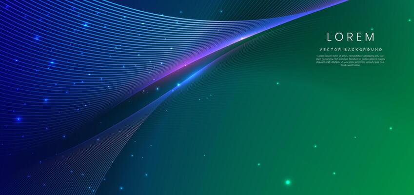 Abstract blue glowing lines curved overlapping background. Technology communication, innovation future tech datadesign.