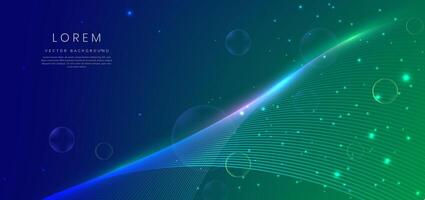 Abstract blue glowing lines curved overlapping background. Technology communication, innovation future tech datadesign. vector