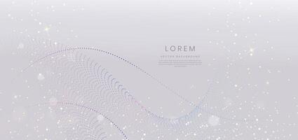 Abstract dot halftone curved on grey background. vector