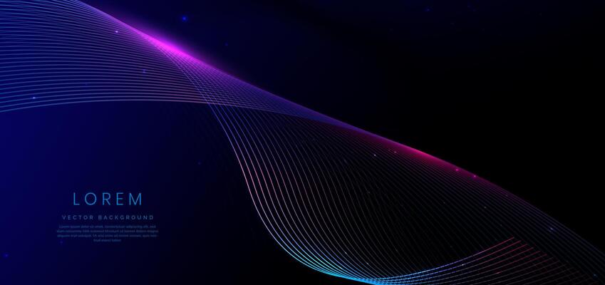 Abstract blue glowing lines curved overlapping background. Technology communication, innovation future tech datadesign.