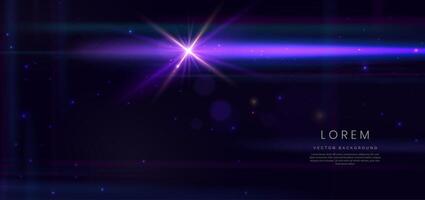 Abstract glowing pink lighting effect on dark blue background with lighting effect and sparkle with copy space for text. vector
