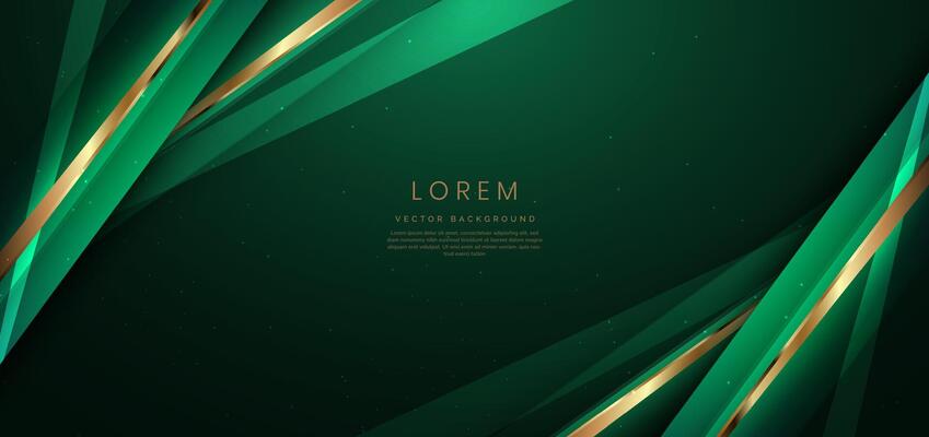 Abstract elegant dark green background with golden glowing effect. Template premium award design.