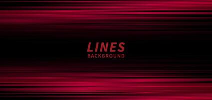 Abstract horizontal light red stripe lines on black background. vector