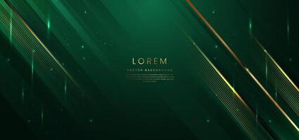 Abstract background luxury dark blue and pink elegant geometric diagonal with gold lighting effect and sparkling with copy space for text. Template premium award design. vector