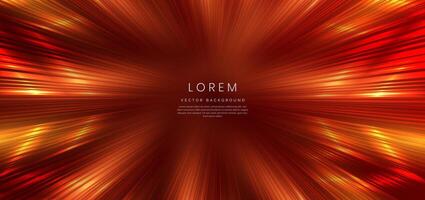 Abstract technology futuristic glowing red light lines with speed motion blur effect on red background. vector