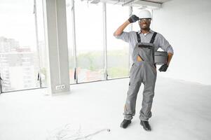 Portrait of a worker in a construction site photo